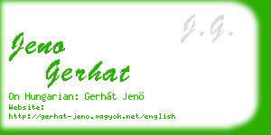 jeno gerhat business card