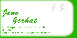 jeno gerhat business card